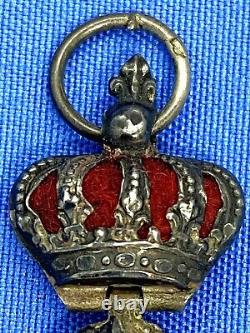 Antique French Louis XVIII 1874 Sterling Silver Mini Medal Order