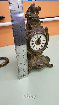 Antique French Mantel Clock Louis XV Style 7 1800s
