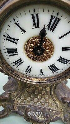 Antique French Mantel Clock Louis XV Style 7 1800s