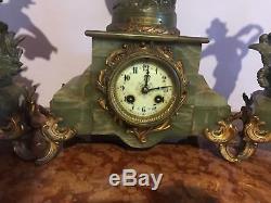 Antique French Mantle Clock Set Louis XVI 1840-1860 (FREE SHIPPING WORLDWIDE)