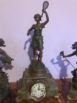 Antique French Mantle Clock Set Louis XVI 1840-1860 (FREE SHIPPING WORLDWIDE)