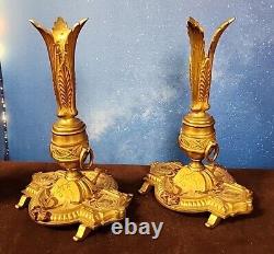 Antique French Ormolu Bronze Candlesticks Louis xvi Empire 6