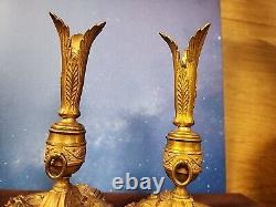 Antique French Ormolu Bronze Candlesticks Louis xvi Empire 6