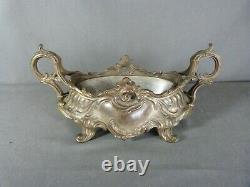 Antique French Pewter Planter Jardiniere Table Center Mid-1900's Louis XV style
