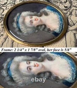 Antique French Portrait Miniature of King Louis XVI's Sister, Miss Elizabeth