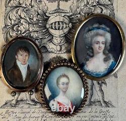 Antique French Portrait Miniature of King Louis XVI's Sister, Miss Elizabeth