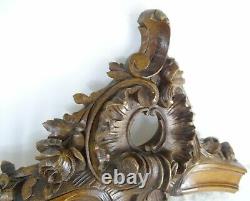 Antique French Rococo Hand Carved Wood Walnut Pediment -Shell Louis XV St. Roses