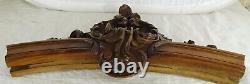 Antique French Rococo Hand Carved Wood Walnut Pediment -Shell Louis XV St. Roses