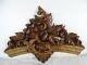 Antique French Rococo Hand Carved Wood Walnut Pediment Shell Louis Xv Style