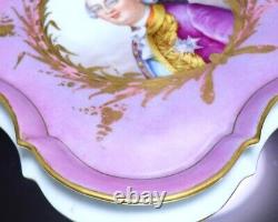 Antique French SEVRES Porcelain Pink Large Plate Marked Louis XVI 1760s