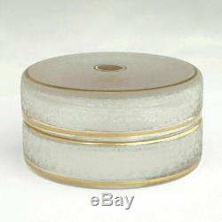 Antique French Saint Louis Acid Etched Cameo Glass Vanity Powder Jar Trinket Box