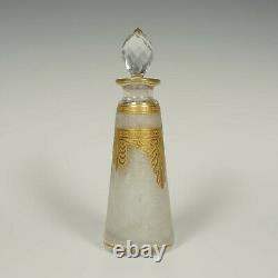 Antique French Saint Louis Acid Etched Glass Perfume Bottle Empire Nelly Pattern