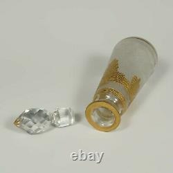 Antique French Saint Louis Acid Etched Glass Perfume Bottle Empire Nelly Pattern