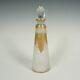 Antique French Saint Louis Acid Etched Glass Perfume Bottle Gold Gilt Empire