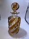 Antique French Saint Louis Glass Serpentine Amber Vanity Bottle Rare C1900