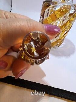 Antique French Saint Louis Glass Serpentine Amber Vanity Bottle Rare c1900