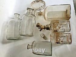 Antique French Scent Raised Gold Glass BottleMaybe St LouisTravel Wood Casket