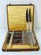 Antique French Set 12 Dinner Knives Louis Xvi Silver Plated Handles Steel Blades