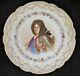 Antique French Sevres Hp 9 ½ Plate Withlouis Xiv In Wig & Full Attire. Signed