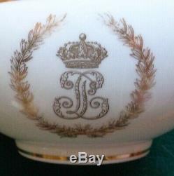 Antique French Sèvres Porcelain Bowl Saucer King Louis Philippe France Compiègne