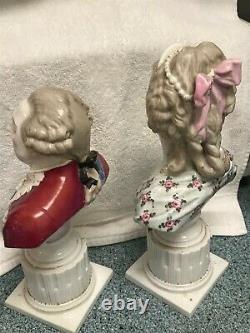 Antique French Sevres Porcelain bust of Louis XVI and Maria Antoinette
