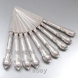 Antique French Silver Clad Dessert Knives, Louis Balheux, Paris 1878-1890, 9 pcs