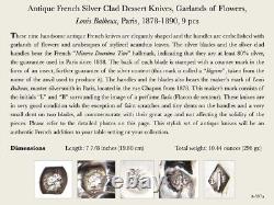 Antique French Silver Clad Dessert Knives, Louis Balheux, Paris 1878-1890, 9 pcs