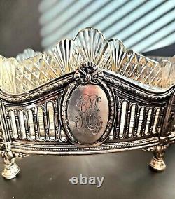 Antique French Silver Crystal Jardanier Centerpiece Import For Tsarist Russia