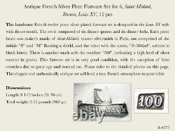 Antique French Silver Plate Flatware Set for 6, Saint-Médard, Rococo, Louis XV