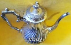 Antique French Silver Plated Coffee Pot Teapot Hallmarked Louis XV Style 19th
