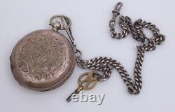 Antique French Silver pocket watch Louis Perret Brenets