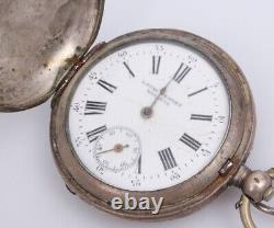 Antique French Silver pocket watch Louis Perret Brenets