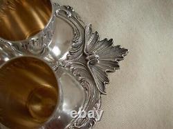 Antique French Silverplate Liquor Goblets & Tray, 13 Pieces, Early XX Century