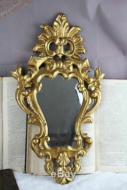 Antique French Small Wood Mirror Louis XVI French 1920