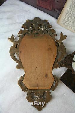 Antique French Small Wood Mirror Louis XVI French 1920