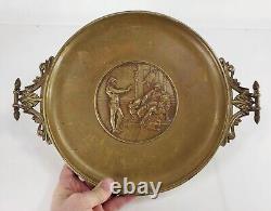 Antique French Solid Bronze Tazza signed Emile Louis Picault Neoclassical Design