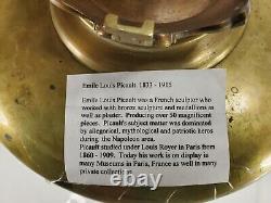 Antique French Solid Bronze Tazza signed Emile Louis Picault Neoclassical Design