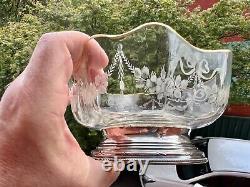 Antique French Solid Silver And Glass Bowl French Export Mark 1810 35 Louis