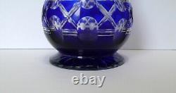 Antique French St Louis Cobalt Blue Cut To Clear Liquor Wine Crystal Decanter