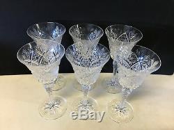 Antique French St. Louis Cristal Crystal Set of 6 Wine Glasses