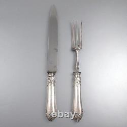 Antique French Sterling Silver Clad Carving Set, Fork Knife, Louis Coignet Paris