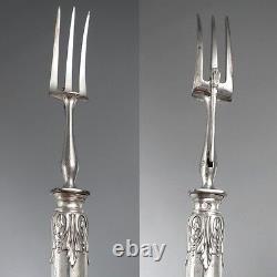 Antique French Sterling Silver Clad Carving Set, Fork Knife, Louis Coignet Paris