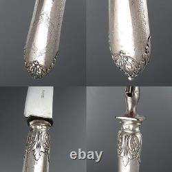 Antique French Sterling Silver Clad Carving Set, Fork Knife, Louis Coignet Paris