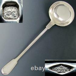 Antique French Sterling Silver Large Serving Ladle Soup Spoon 302g Original Box