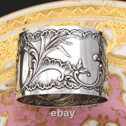 Antique French Sterling Silver Napkin Ring, Louis XIV or Rococo Pattern, 42gm