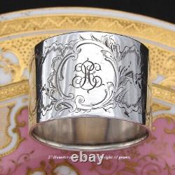 Antique French Sterling Silver Napkin Ring, Louis XIV or Rococo Style, 31gm