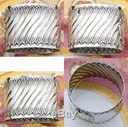 Antique French Sterling Silver Napkin Ring, Louis XV or Rococo Pattern, GV