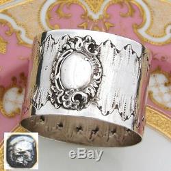 Antique French Sterling Silver Napkin Ring, Louis XVI or Rococo Pattern