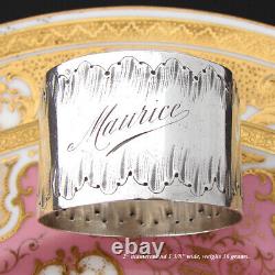 Antique French Sterling Silver Napkin Ring, Louis XVI or Rococo Pattern, Maurice