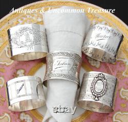 Antique French Sterling Silver Napkin Ring, Louis XVI or Rococo Pattern, Maurice